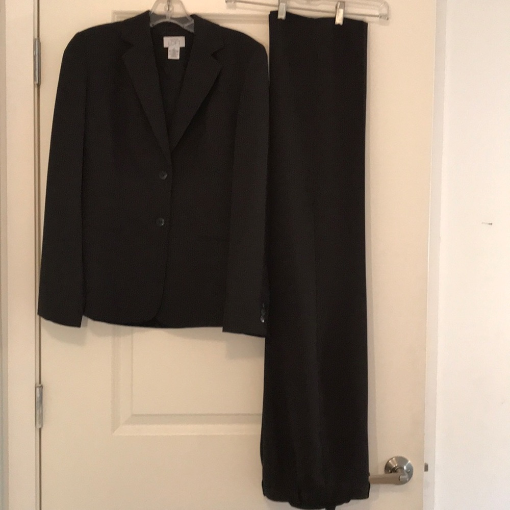 Ann Taylor Loft  brown pin strip suit